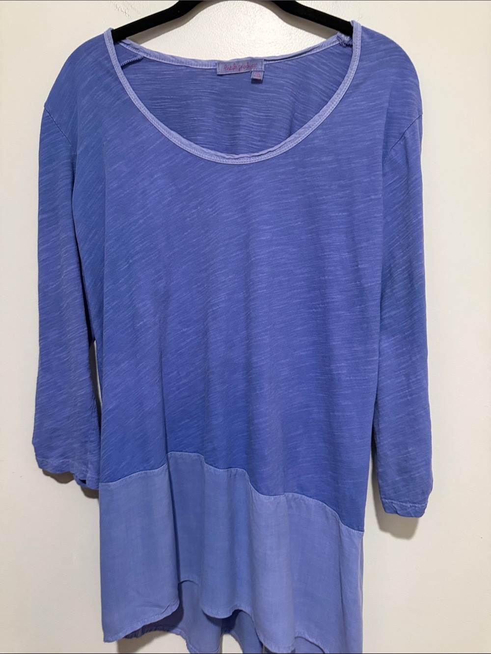 fresh produce Periwinkle Two-Tone Scoop-Neck Tunic